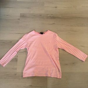 Only worn once; Ralph Lauren baby pink stripped long sleeve